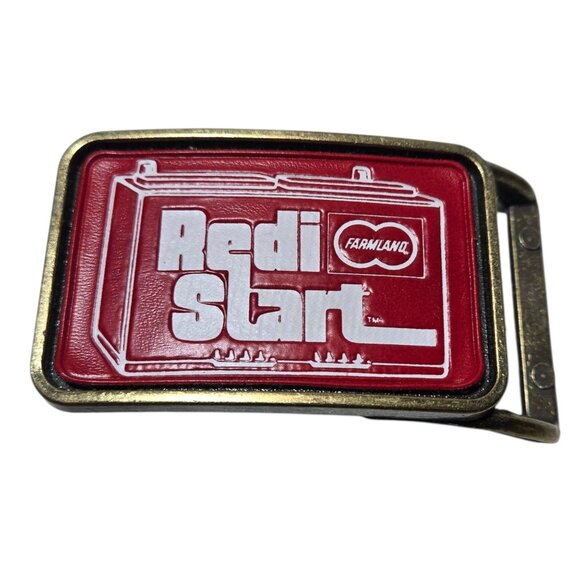 Redi Start Farmland Belt Buckle RediStart Advertising Promo Collectible Western - Picture 1 of 14